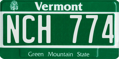 VT license plate NCH774