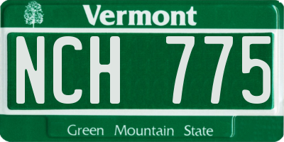 VT license plate NCH775