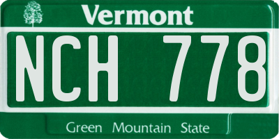 VT license plate NCH778