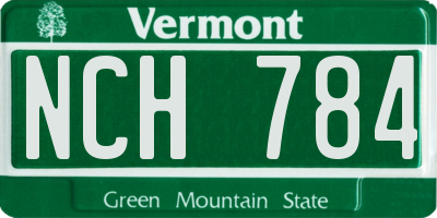VT license plate NCH784