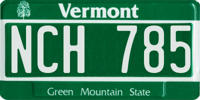 VT license plate NCH785