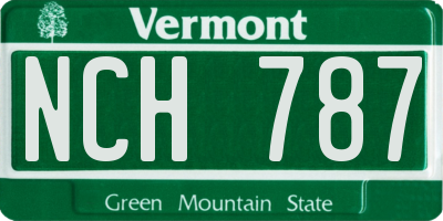 VT license plate NCH787