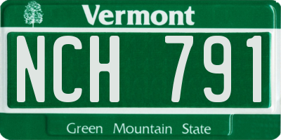VT license plate NCH791