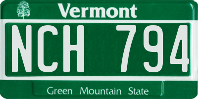 VT license plate NCH794