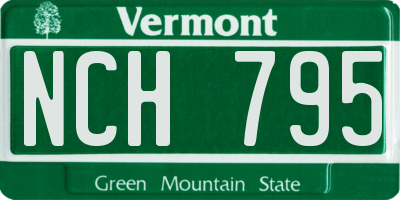 VT license plate NCH795