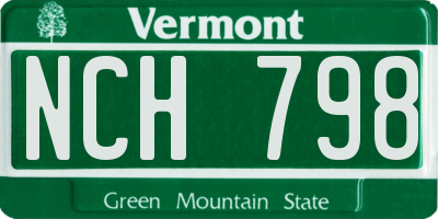 VT license plate NCH798