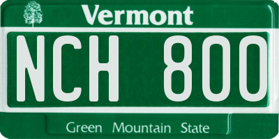 VT license plate NCH800