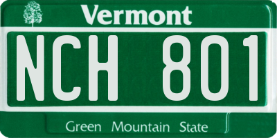 VT license plate NCH801