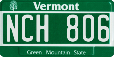 VT license plate NCH806
