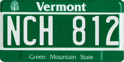 VT license plate NCH812