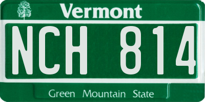 VT license plate NCH814