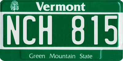 VT license plate NCH815