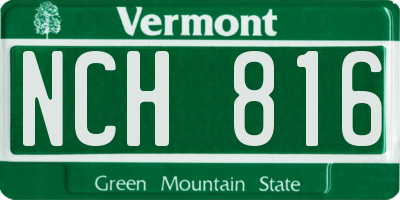 VT license plate NCH816