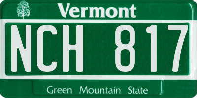 VT license plate NCH817