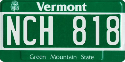 VT license plate NCH818