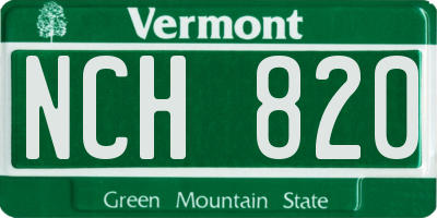 VT license plate NCH820