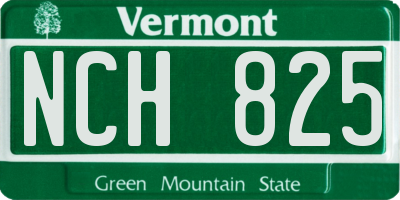 VT license plate NCH825