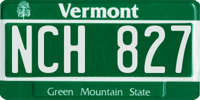 VT license plate NCH827
