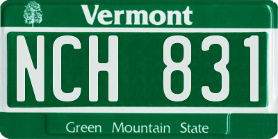 VT license plate NCH831