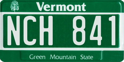 VT license plate NCH841