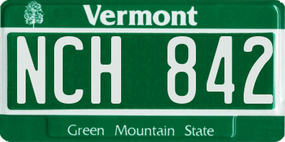 VT license plate NCH842