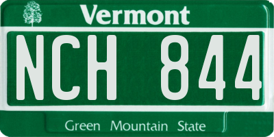 VT license plate NCH844