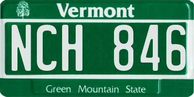 VT license plate NCH846