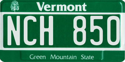 VT license plate NCH850