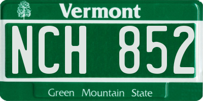 VT license plate NCH852