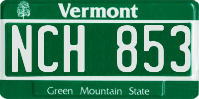 VT license plate NCH853