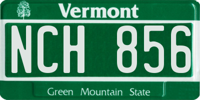VT license plate NCH856