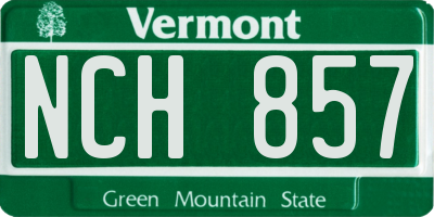 VT license plate NCH857