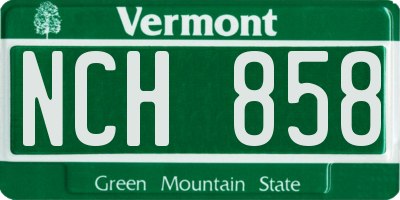 VT license plate NCH858