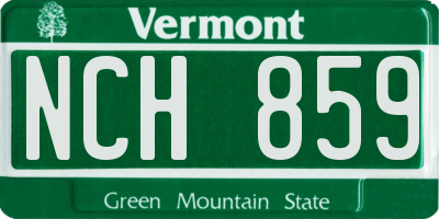 VT license plate NCH859