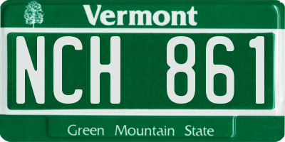 VT license plate NCH861