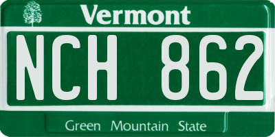 VT license plate NCH862