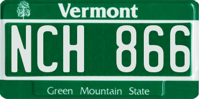 VT license plate NCH866