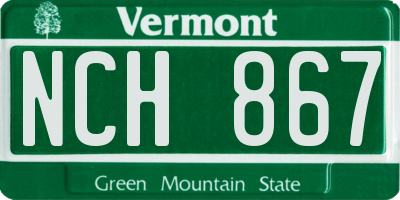 VT license plate NCH867