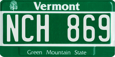VT license plate NCH869