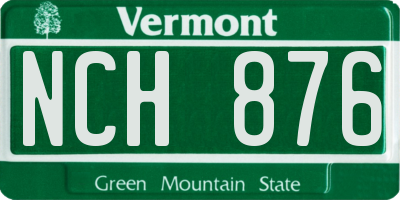 VT license plate NCH876