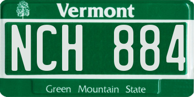 VT license plate NCH884