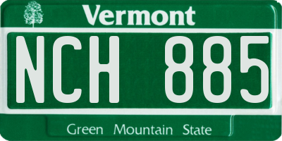 VT license plate NCH885