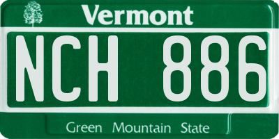 VT license plate NCH886