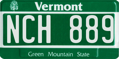 VT license plate NCH889