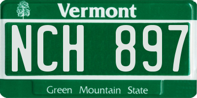 VT license plate NCH897