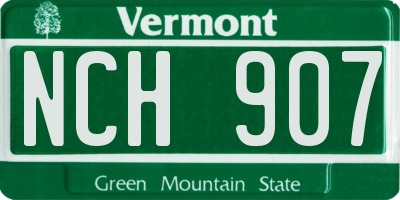 VT license plate NCH907