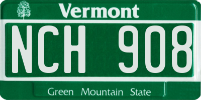 VT license plate NCH908