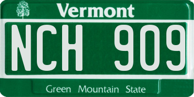 VT license plate NCH909