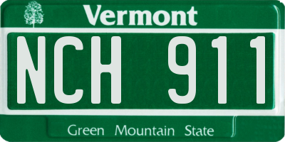 VT license plate NCH911