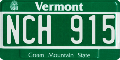 VT license plate NCH915
